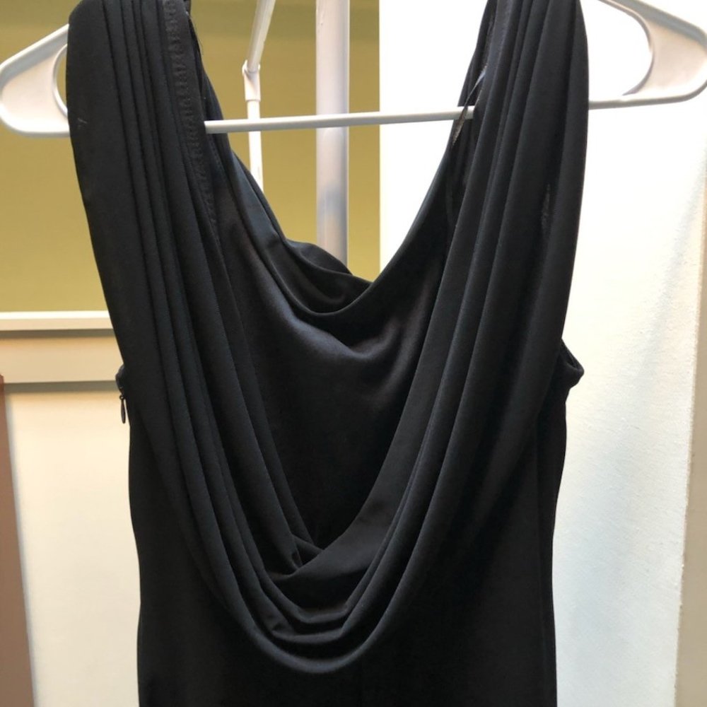 Nightway Formal Gown Black Low Back Dress 8P